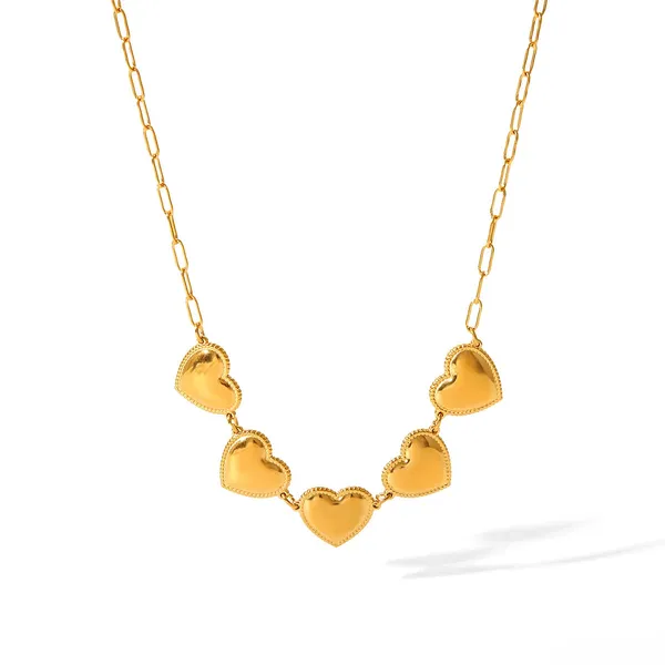 Gold_Heart_Cluster_Necklace_For_Women